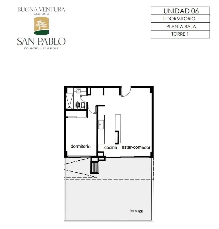 San Pablo Buonaventura · 1 dormitorio — foto 9 de 9